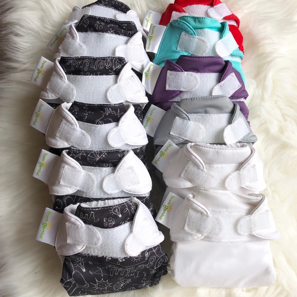 12 bum genius newborn cloth diapers